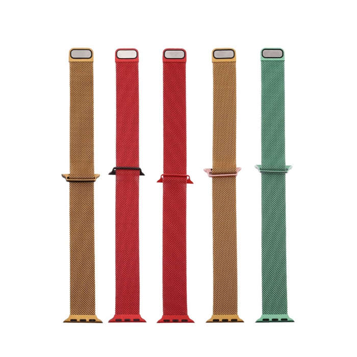 For Apple Watch Series 7 41mm / 6 & SE & 5 & 4 40mm / 3 & 2 & 1 38mm Milanese Gradient Stainless ...