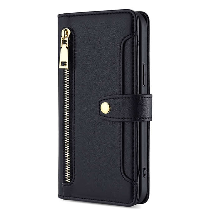 For Infinix Smart 7 Sheep Texture Cross-body Zipper Wallet Leather Phone Case(Black)