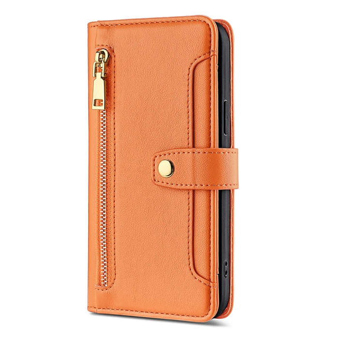 For Infinix Zero 20 Sheep Texture Cross-body Zipper Wallet Leather Phone Case(Orange)