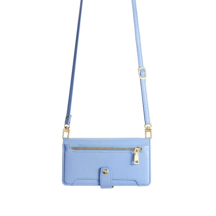 For TCL 403 Sheep Texture Cross-body Zipper Wallet Leather Phone Case(Blue)