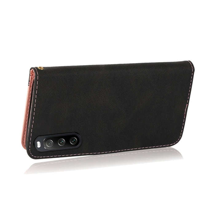 For Sony Xperia 10 V 2023 Dual-color Stitching Leather Phone Case(Black Rose Gold)
