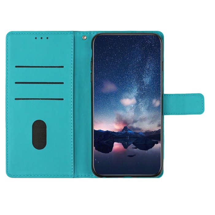 For Google Pixel 8 Diamond Embossed Skin Feel Leather Phone Case with Lanyard(Blue)