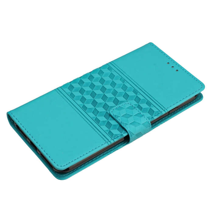 For Google Pixel 8 Diamond Embossed Skin Feel Leather Phone Case with Lanyard(Blue)