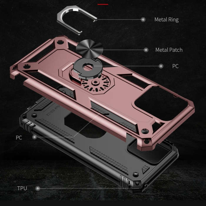 For Motorola Moto G Stylus 5G 2023 Shockproof TPU + PC Phone Case with Holder(Rose Gold)