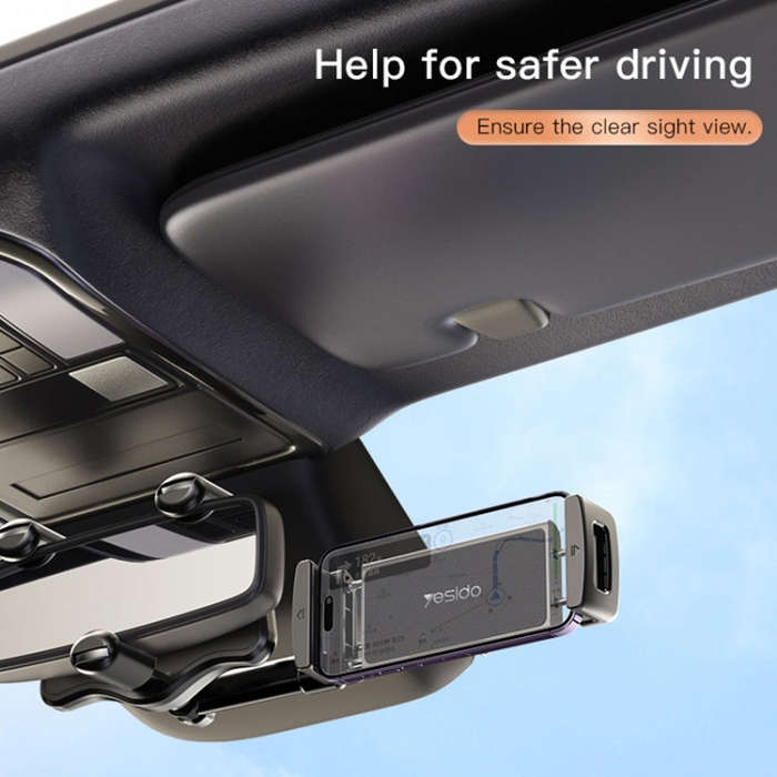 Yesido C196 Car Rearview Mirror Using Phone Holder(Black)