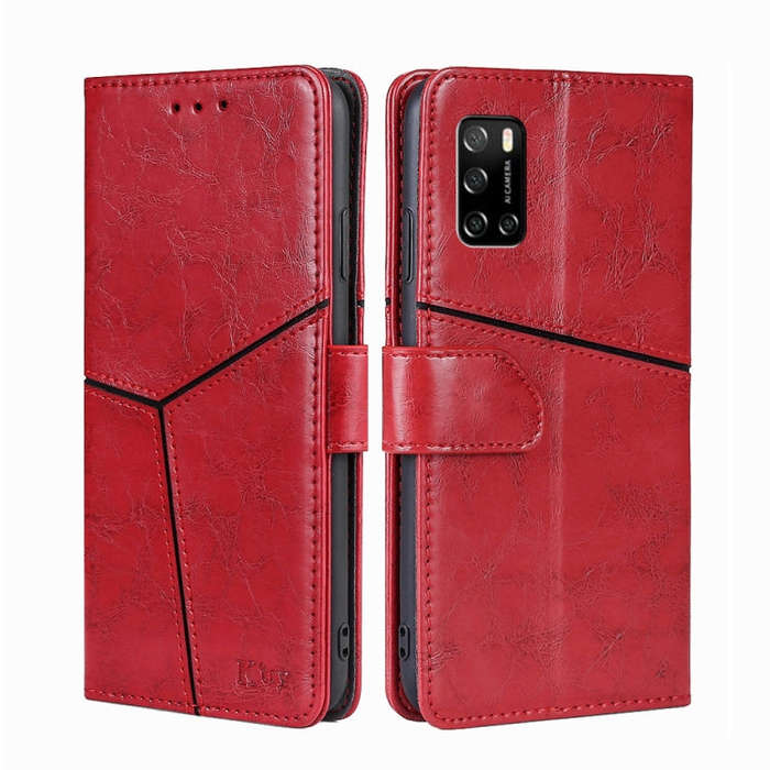 For Rakuten Big S Geometric Stitching Flip Leather Phone Case(Red)