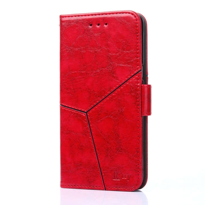 For Rakuten Big S Geometric Stitching Flip Leather Phone Case(Red)
