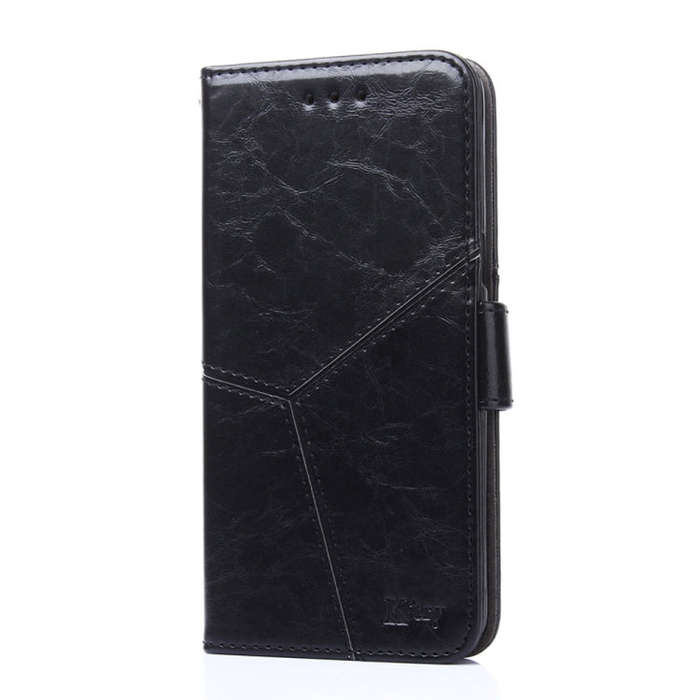 For Honor Magic5 Geometric Stitching Flip Leather Phone Case(Black)