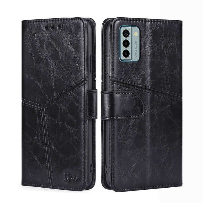 For Nokia G22 Geometric Stitching Flip Leather Phone Case(Black)