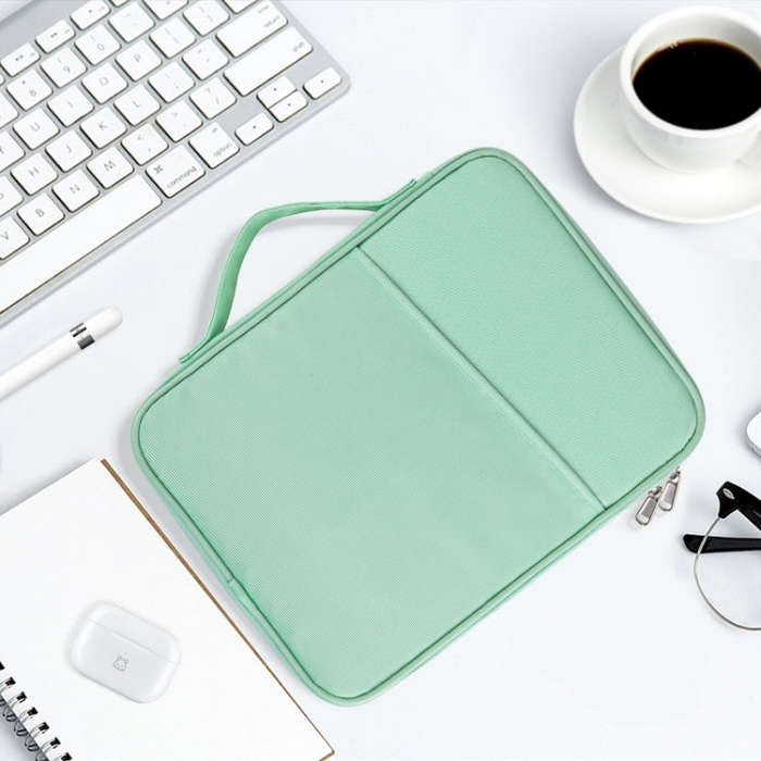 For 9.7-11 inch Laptop Portable Cloth Texture Leather Bag(Pink)