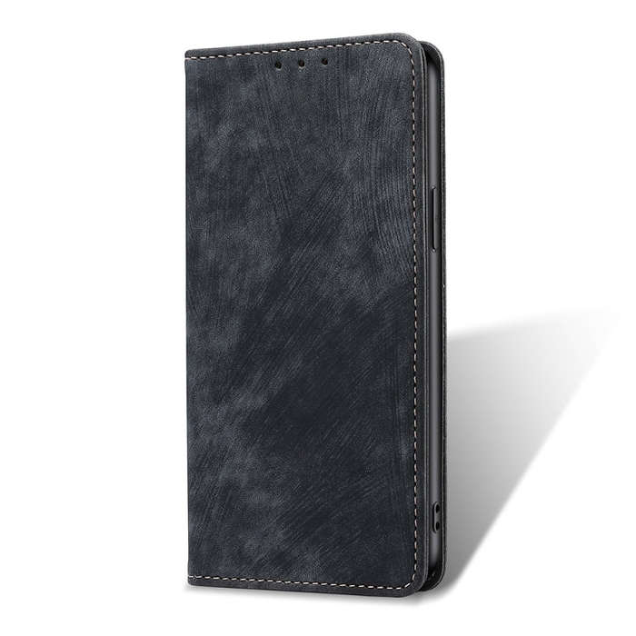 For Infinix Zero 20 RFID Anti-theft Brush Magnetic Leather Phone Case(Black)