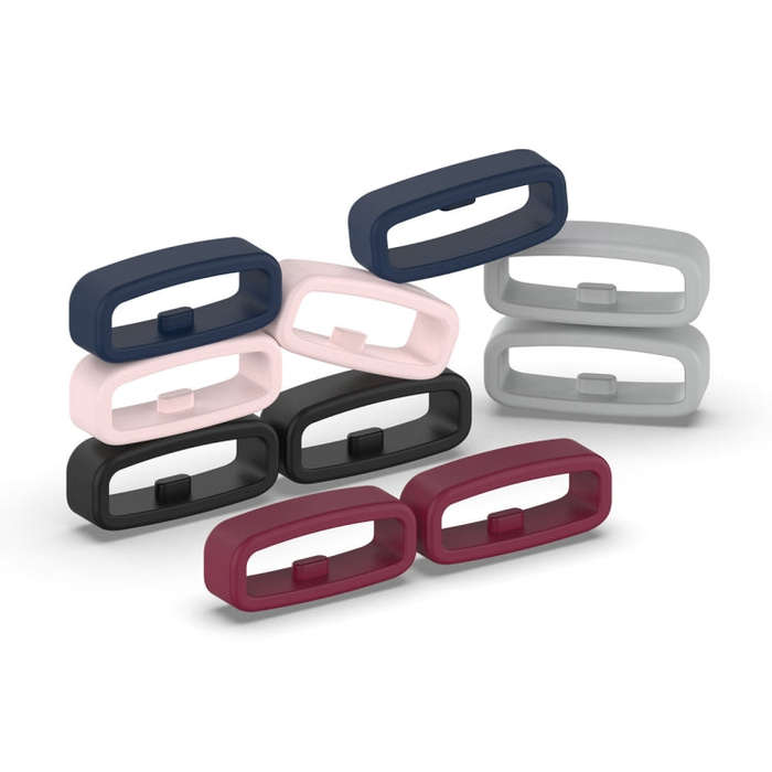 22mm 10pcs Universal Watch Band Fixed Silicone Ring Safety Buckle(White)