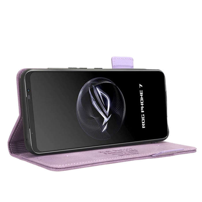 For ASUS ROG Phone 7 Magnetic Clasp Leather Phone Case(Purple)