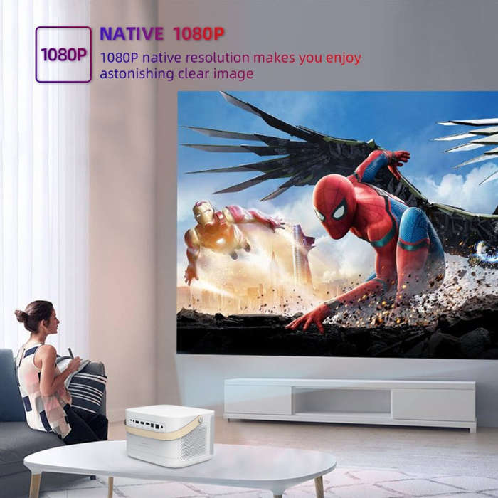WOWOTO F8Plus DLP DMD 0.33 inch 1920 x 1080 4K 800ANSI RGBB LED Smart Projector(US Plug)