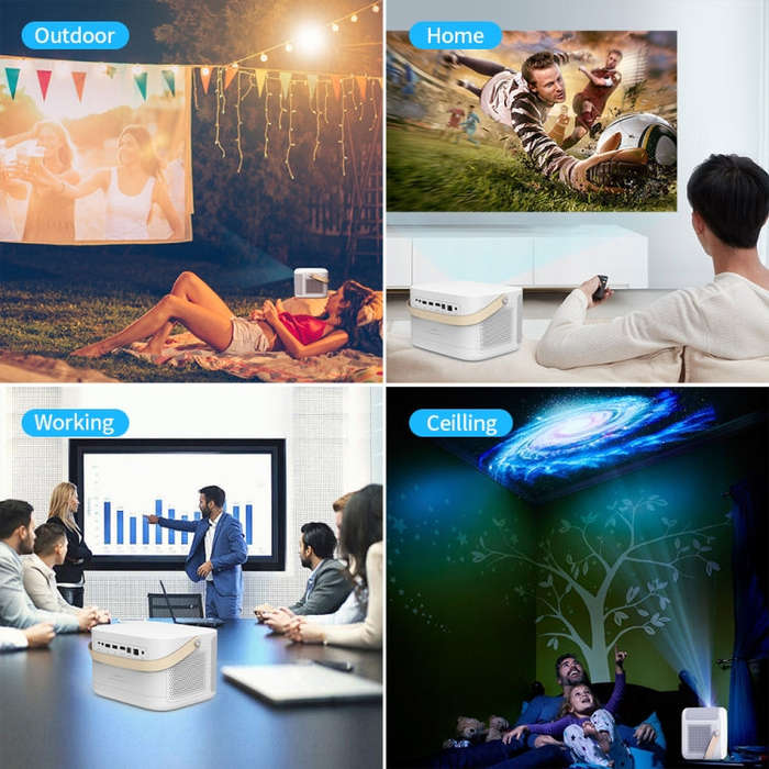 WOWOTO F8Plus DLP DMD 0.33 inch 1920 x 1080 4K 800ANSI RGBB LED Smart Projector(EU Plug)