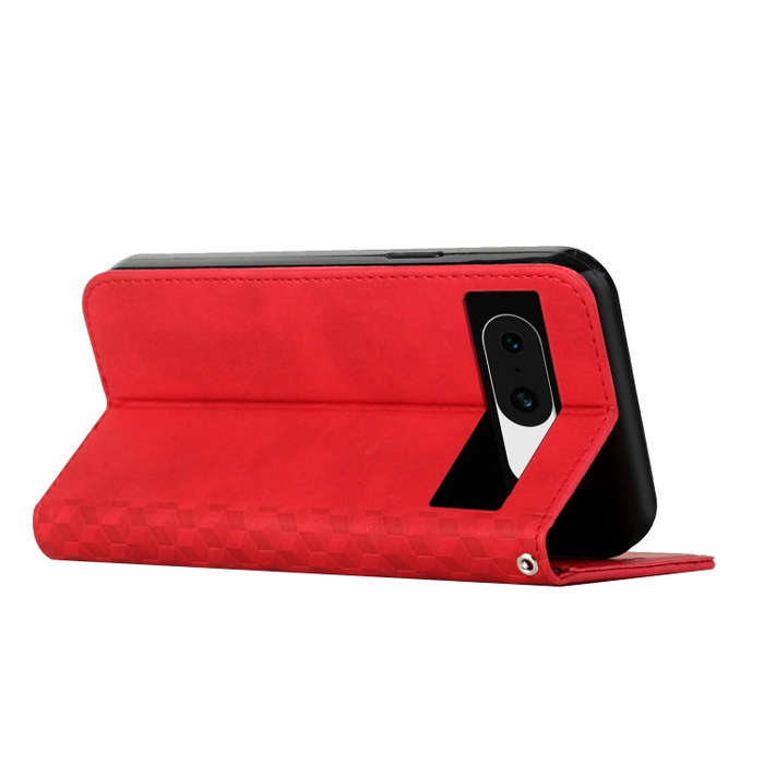 For Google Pixel 8 Diamond Pattern Skin Feel Magnetic Leather Phone Case(Red)