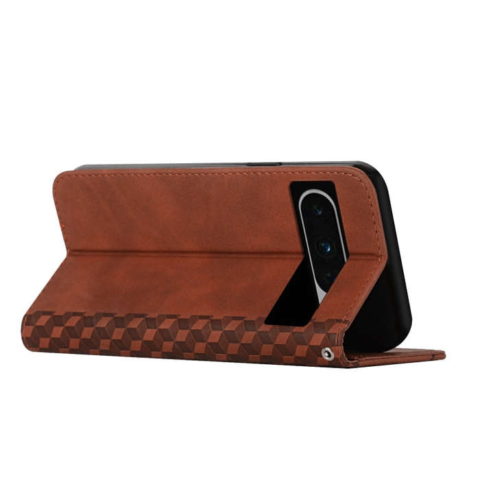 For Google Pixel 8 Pro Diamond Pattern Skin Feel Magnetic Leather Phone Case(Brown)