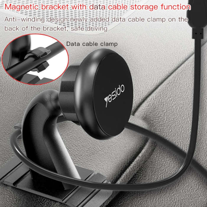 Yesido C91 Car Center Console Paste Magsafe Magnetic Phone Tablet Holder(Black)
