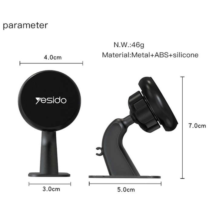 Yesido C91 Car Center Console Paste Magsafe Magnetic Phone Tablet Holder(Black)