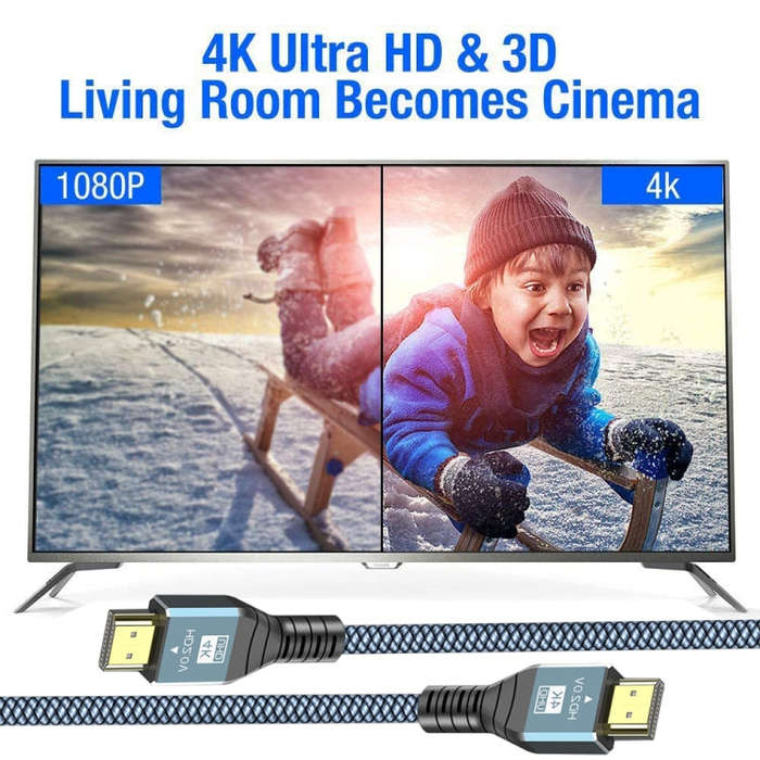 2m HDMI 2.0 Version 4K 60Hz HD Cable(Grey)
