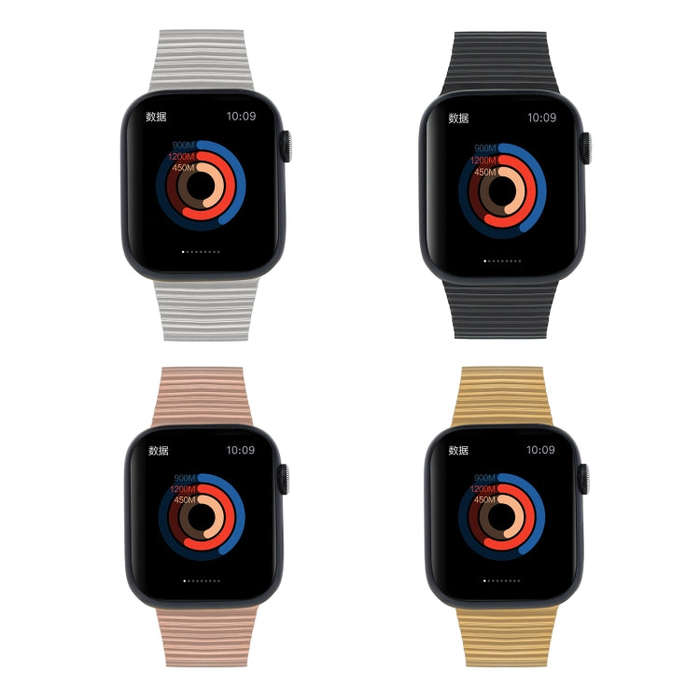Ocean Metal Replacement Watch Band For Apple Watch 9 45mm(Black)