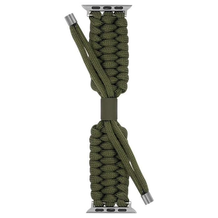 Stretch Plain Silicone Bean Watch Band For Apple Watch SE 2023 44mm(Army Green)