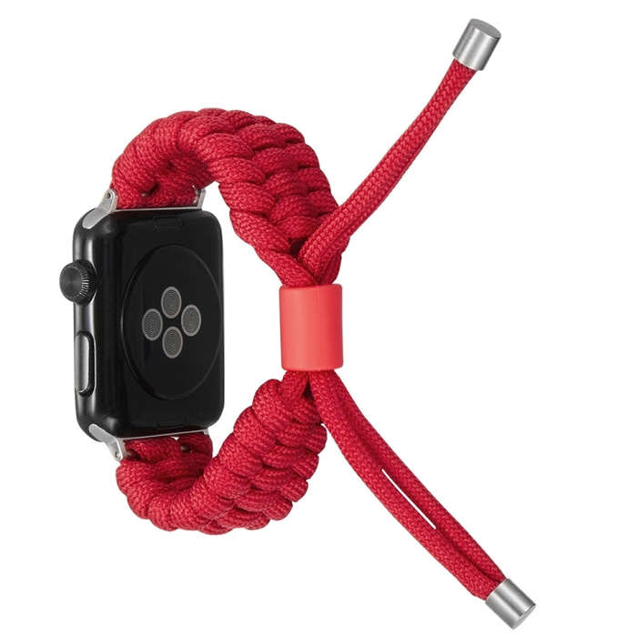 Stretch Plain Silicone Bean Watch Band For Apple Watch SE 2023 40mm(Red)