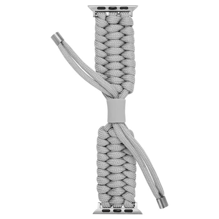 Stretch Plain Silicone Bean Watch Band For Apple Watch SE 2023 40mm(Grey White)