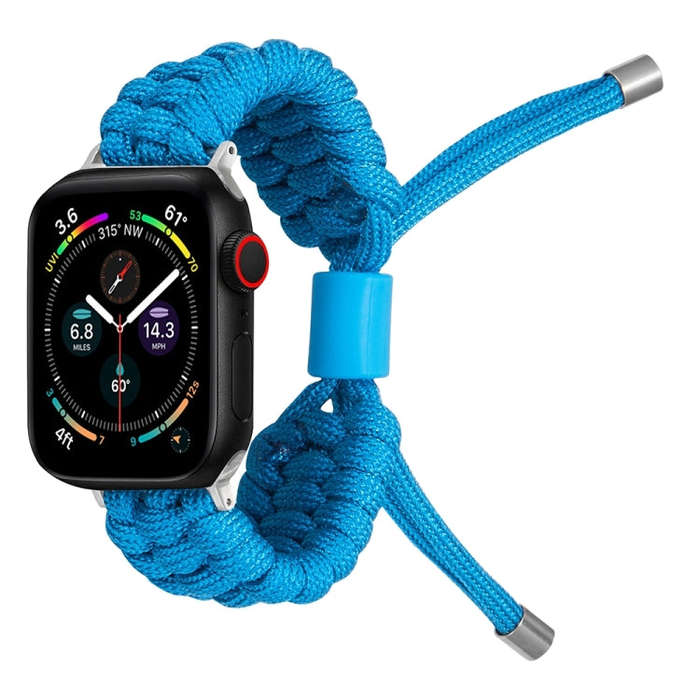 Stretch Plain Silicone Bean Watch Band For Apple Watch 9 45mm(Sky Blue)