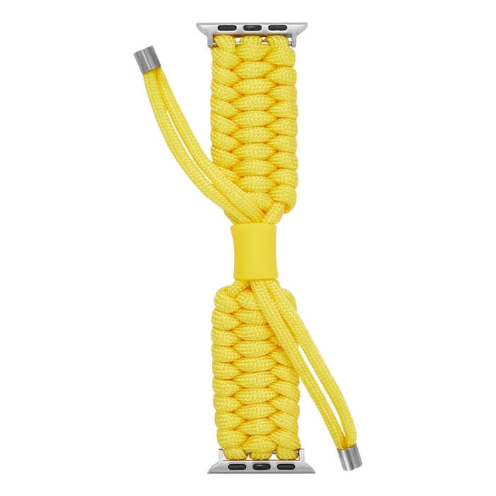 Stretch Plain Silicone Bean Watch Band For Apple Watch 9 41mm(Yellow)