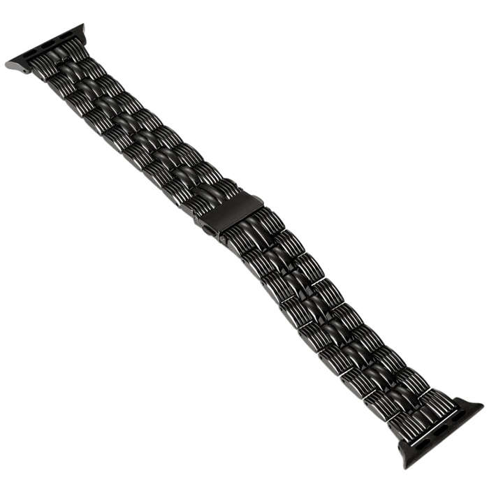 3-Beads Stripe Metal Watch Band For Apple Watch Ultra 2 49mm(Black)