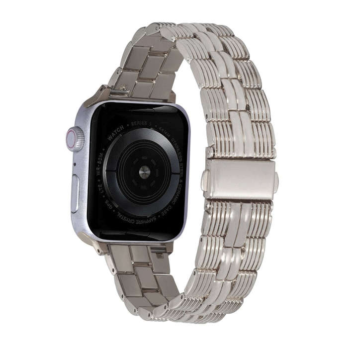 3-Beads Stripe Metal Watch Band For Apple Watch Ultra 2 49mm(Starlight)
