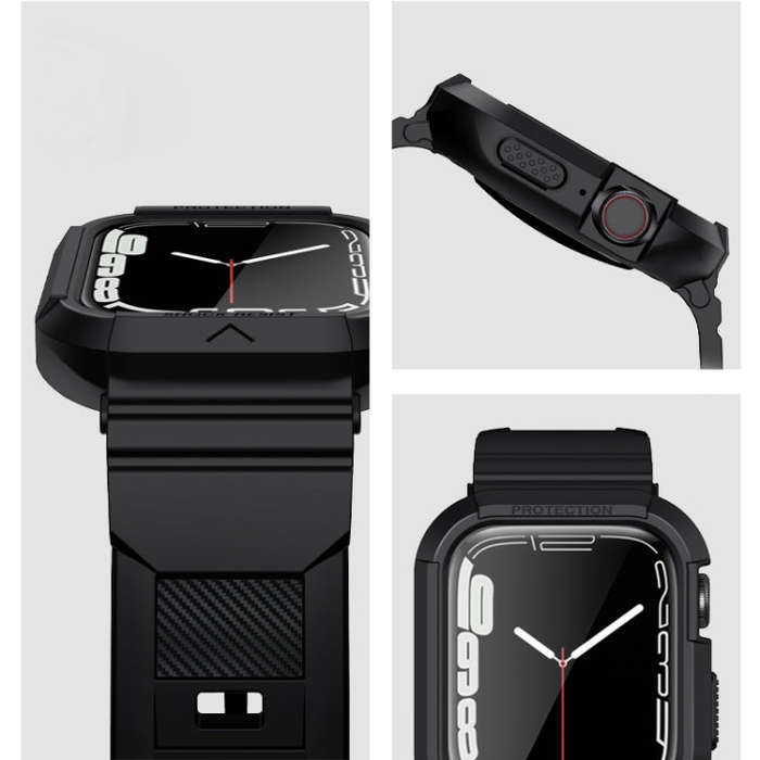 Carbon Fiber TPU Integrated Watch Band For Apple Watch Ultra 2 49mm(Dark Green)