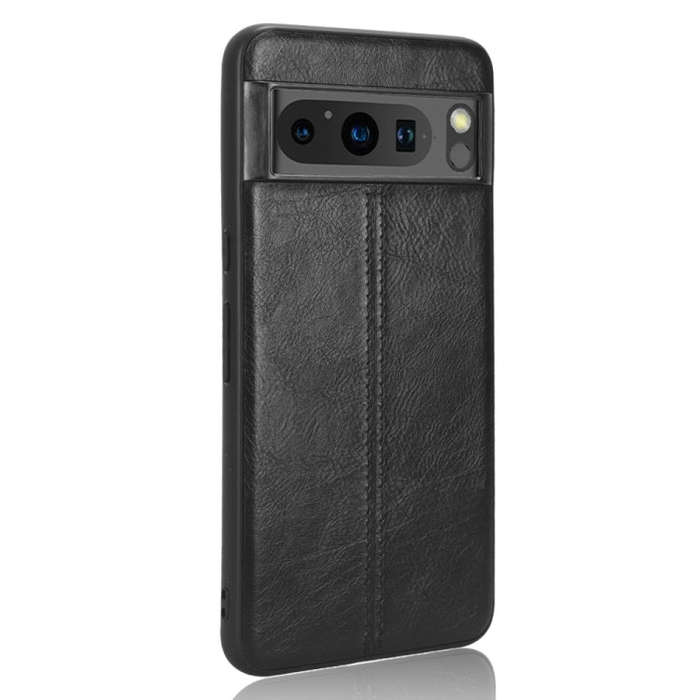 For Google Pixel 8 Sewing Cow Pattern Skin PC + PU + TPU Phone Case(Black)