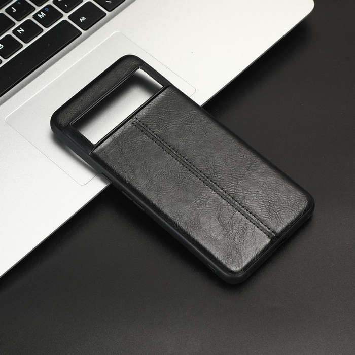 For Google Pixel 8 Sewing Cow Pattern Skin PC + PU + TPU Phone Case(Black)