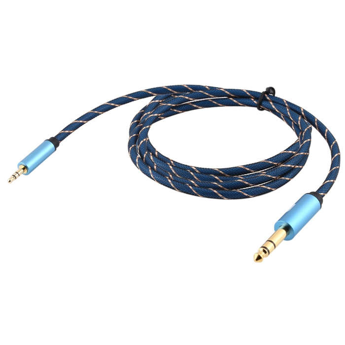 EMK 3.5mm Jack Male to 6.35mm Jack Male Gold Plated Connector Nylon Braid AUX Cable for Computer ...