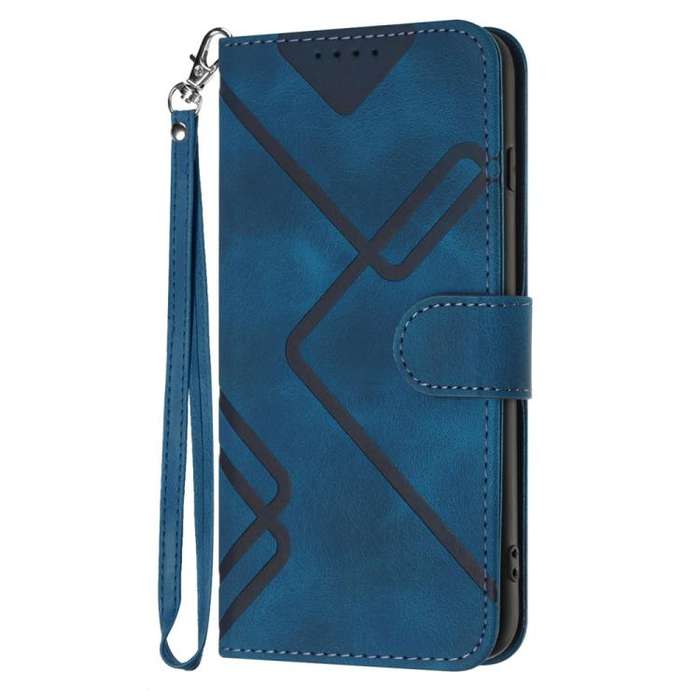 For Motorola Edge 60 Fusion / Edge 5G 2025 Line Pattern Skin Feel Leather Phone Case(Royal Blue)