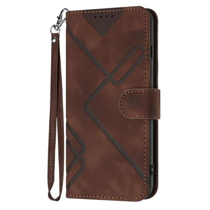 For Motorola Edge 60 Fusion / Edge 5G 2025 Line Pattern Skin Feel Leather Phone Case(Coffee)