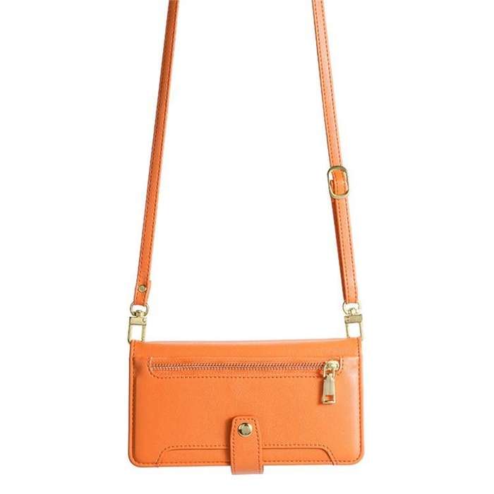 For Honor X8c 4G Sheep Texture Cross-body Zipper Wallet Leather Phone Case(Orange)
