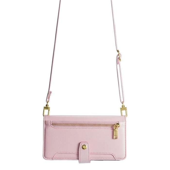 For Honor X8c 4G Sheep Texture Cross-body Zipper Wallet Leather Phone Case(Pink)