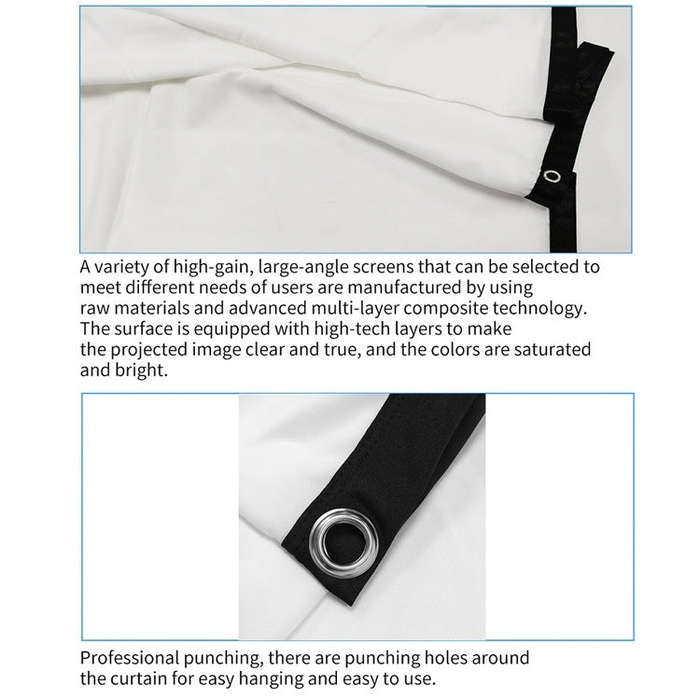 Simple Folding Thin Polyester Projector Film Curtain, Size:180 inch 16:9