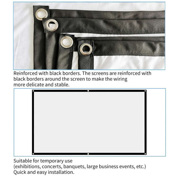Simple Folding Thin Polyester Projector Film Curtain, Size:180 inch 16:9