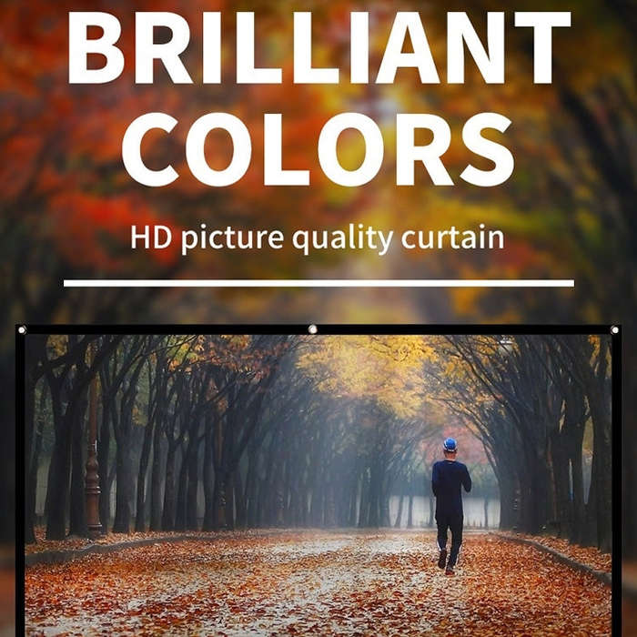 Simple Folding Thin Polyester Projector Film Curtain, Size:180 inch 16:9