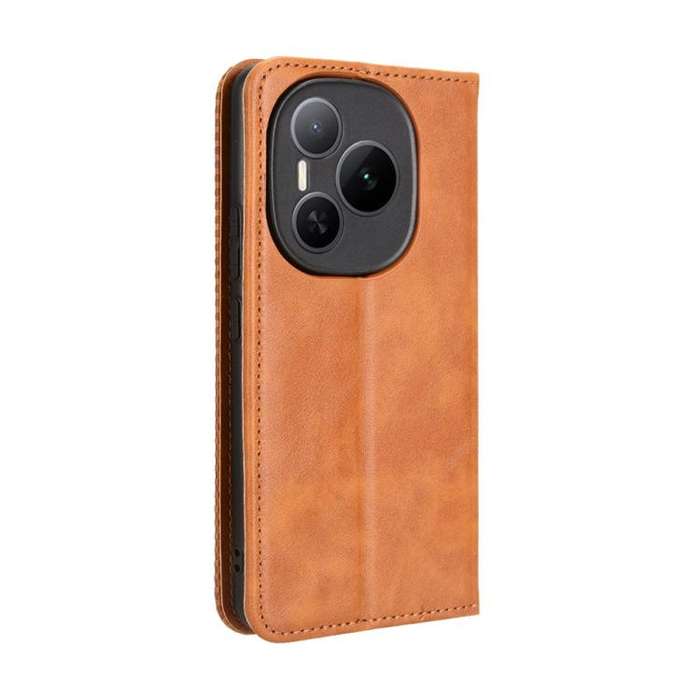 For Honor Power 5G Magnetic Buckle Retro Texture Leather Phone Case(Brown)