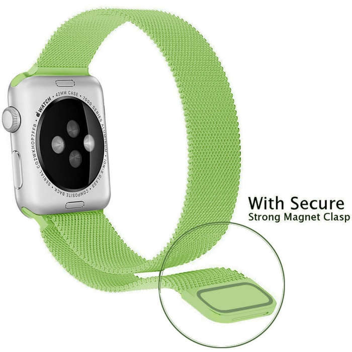 For Apple Watch Series 9&8&7 41mm / SE 3&SE 2&6&SE&5&4 40mm / 3&2&1 38mm Milanese Loop Magnetic S...