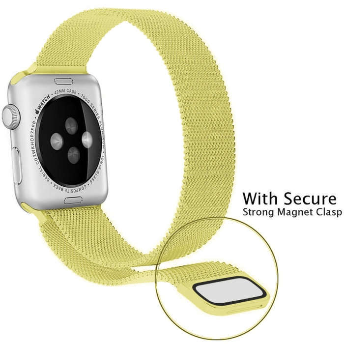 For Apple Watch Series 9&8&7 41mm / 6 & SE & 5 & 4 40mm / 3 & 2 & 1 38mm Milanese Loop Magnetic S...