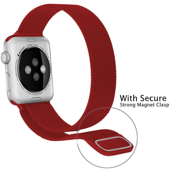 For Apple Watch Series 9&8&7 41mm / SE 3&SE 2&6&SE&5&4 40mm / 3&2&1 38mm Milanese Loop Magnetic S...