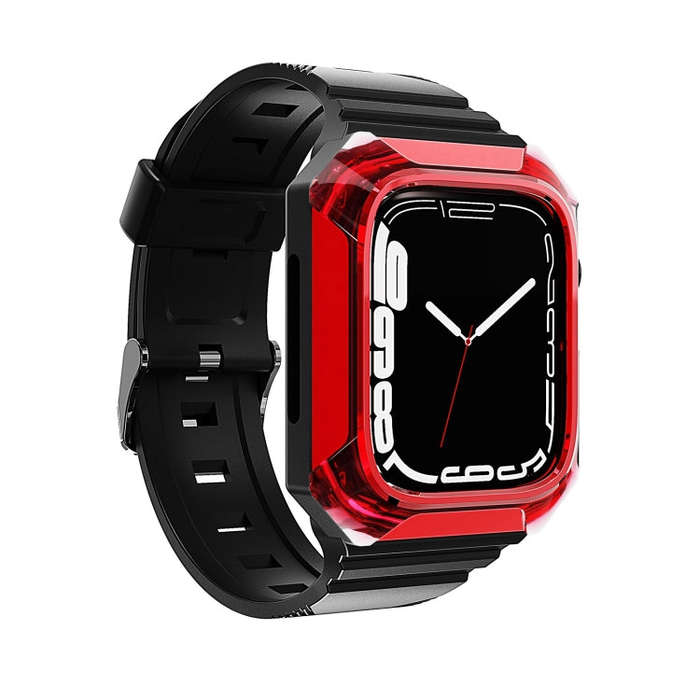 Armor Case Integrated TPU Watch Band For Apple Watch SE 2023 40mm(Red)
