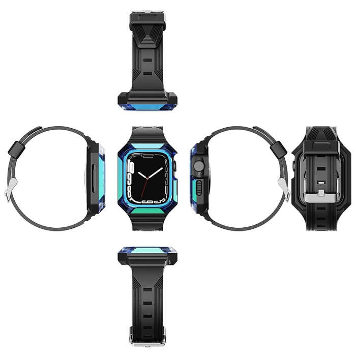 Armor Case Integrated TPU Watch Band For Apple Watch Ultra 2 49mm(Blue)