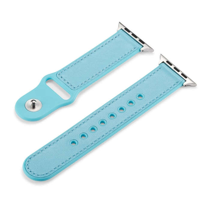 For Apple Watch Series 9&8&7 41mm / SE 3&SE 2&6&SE&5&4 40mm / 3&2&1 38mm Single Buckle TPU+ Genui...